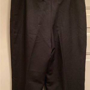 Black, lined slacks with frontal closure